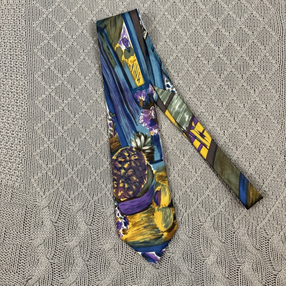 Vintage Handmade Park Lane Colorful Abstract Pattern Tie